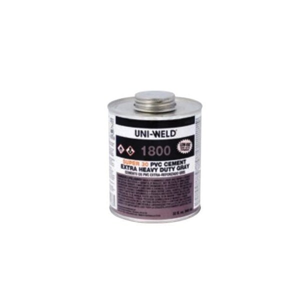 United Elchem SUPER 30 1836S LOW VOC PVC SOLVENT CEMENT, 32 OZ, OPAQUE LIQUID, GRAY, 094 002 1836S - main